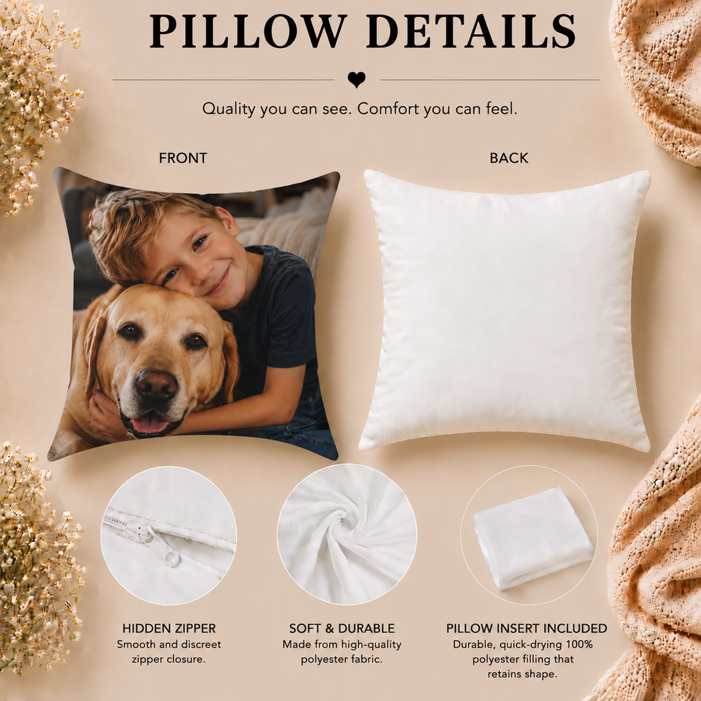 Photo Personalized Pillow - Custom Picture Gift for Kids