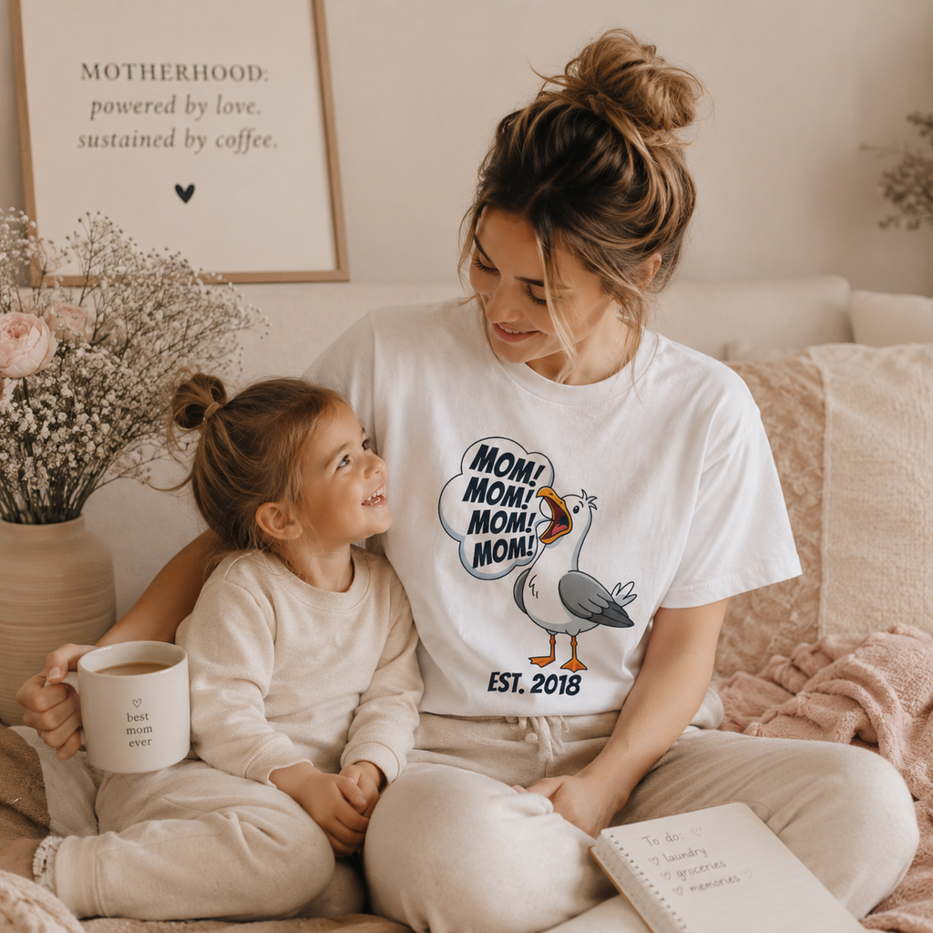 Mom Mom Mom Mom Personalized T-Shirt - Custom Name Funny Gift for Mom