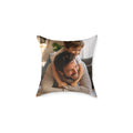 Dad photo personalized pillow — custom picture gift for dad with child on his back