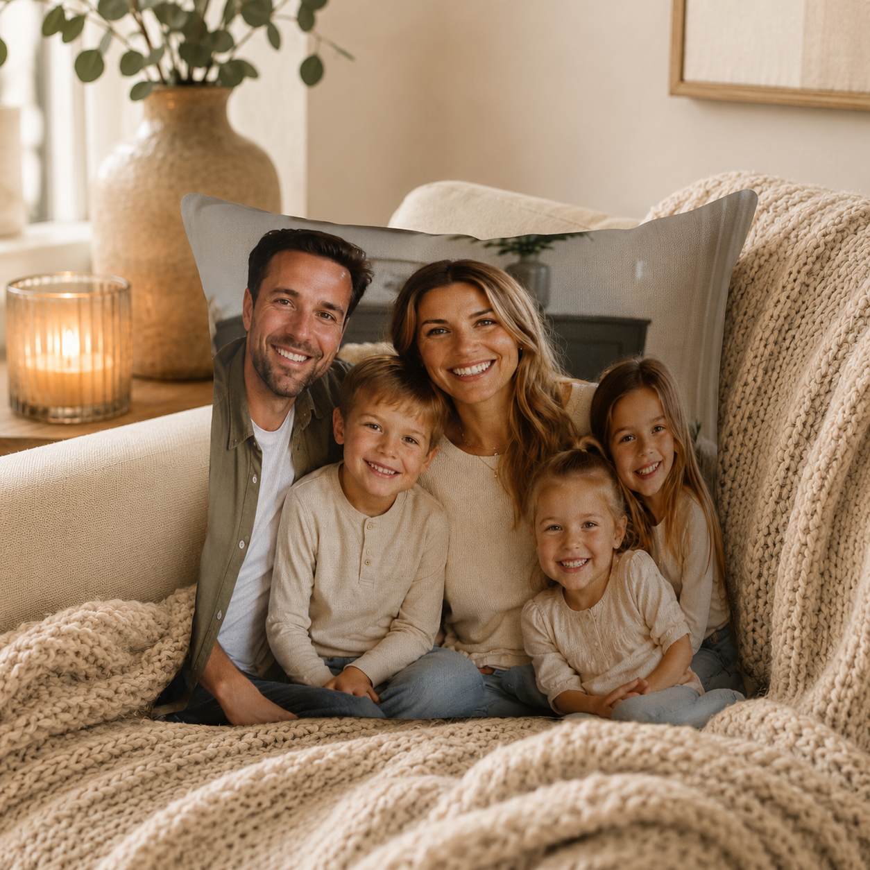 Perfect gift infographic — family photo personalized pillow custom picture
