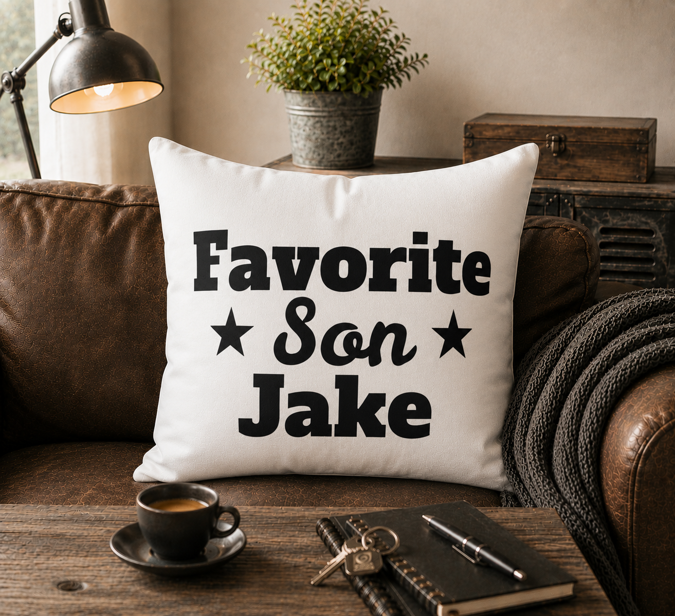 Perfect gift infographic — Favorite Son personalized pillow custom name