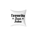 Favorite Son personalized pillow with bold typography and custom name — gift for son