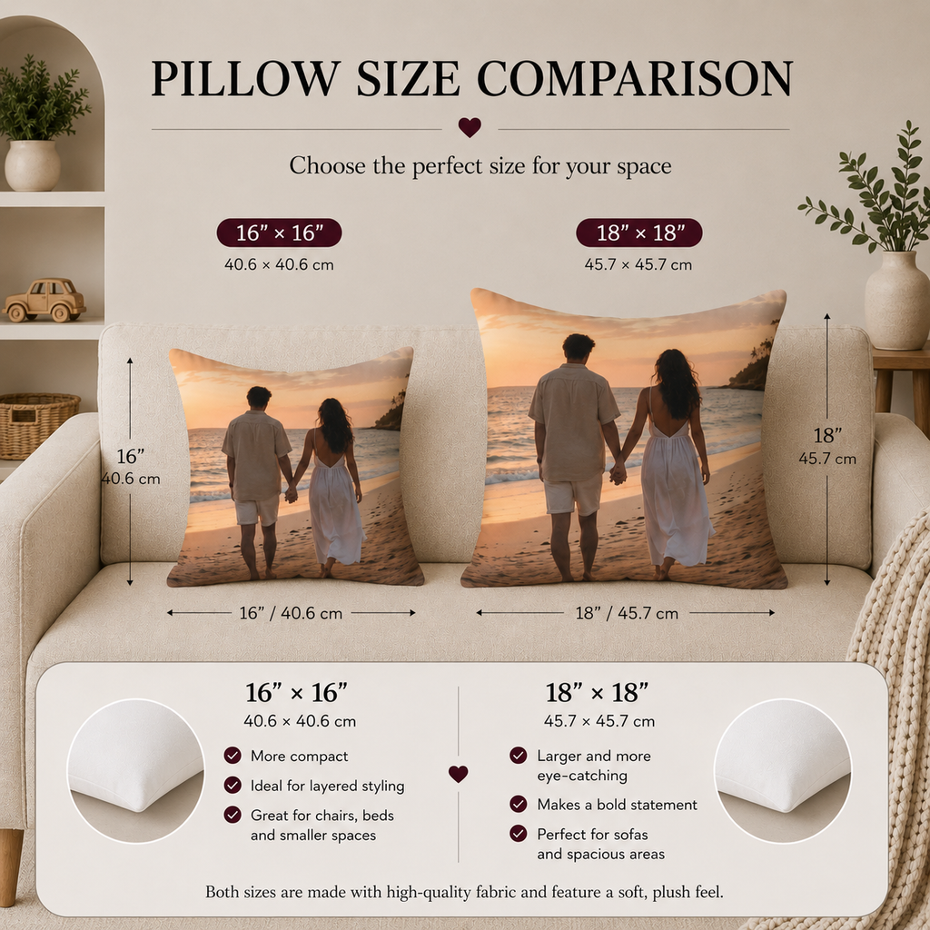 Husband photo pillow perfect gift infographic — personalized custom picture gift