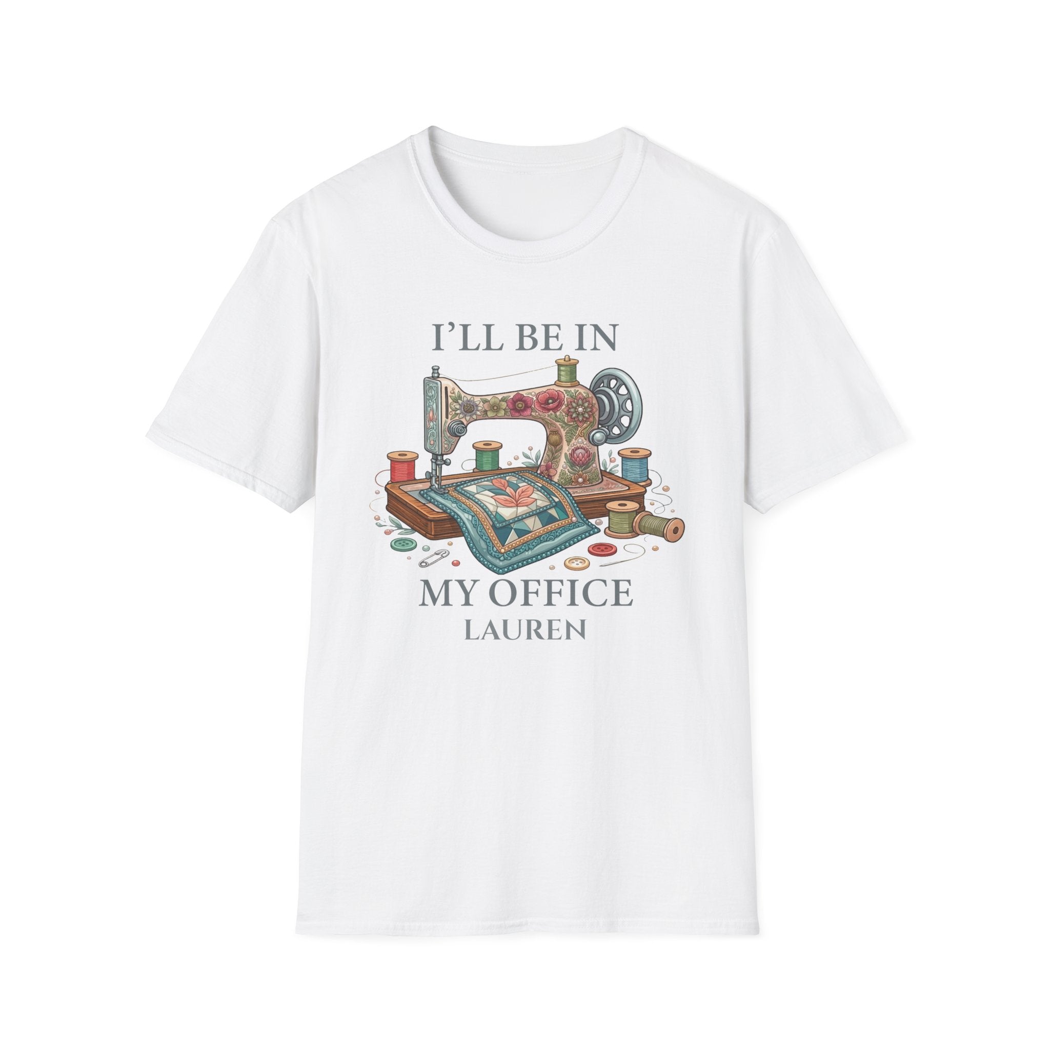 I'll Be in My Office personalized t-shirt — custom name funny gift for her