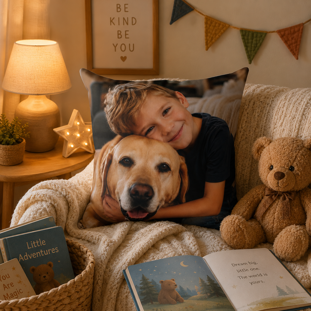 Kids photo pillow perfect gift infographic — custom picture gift for kids