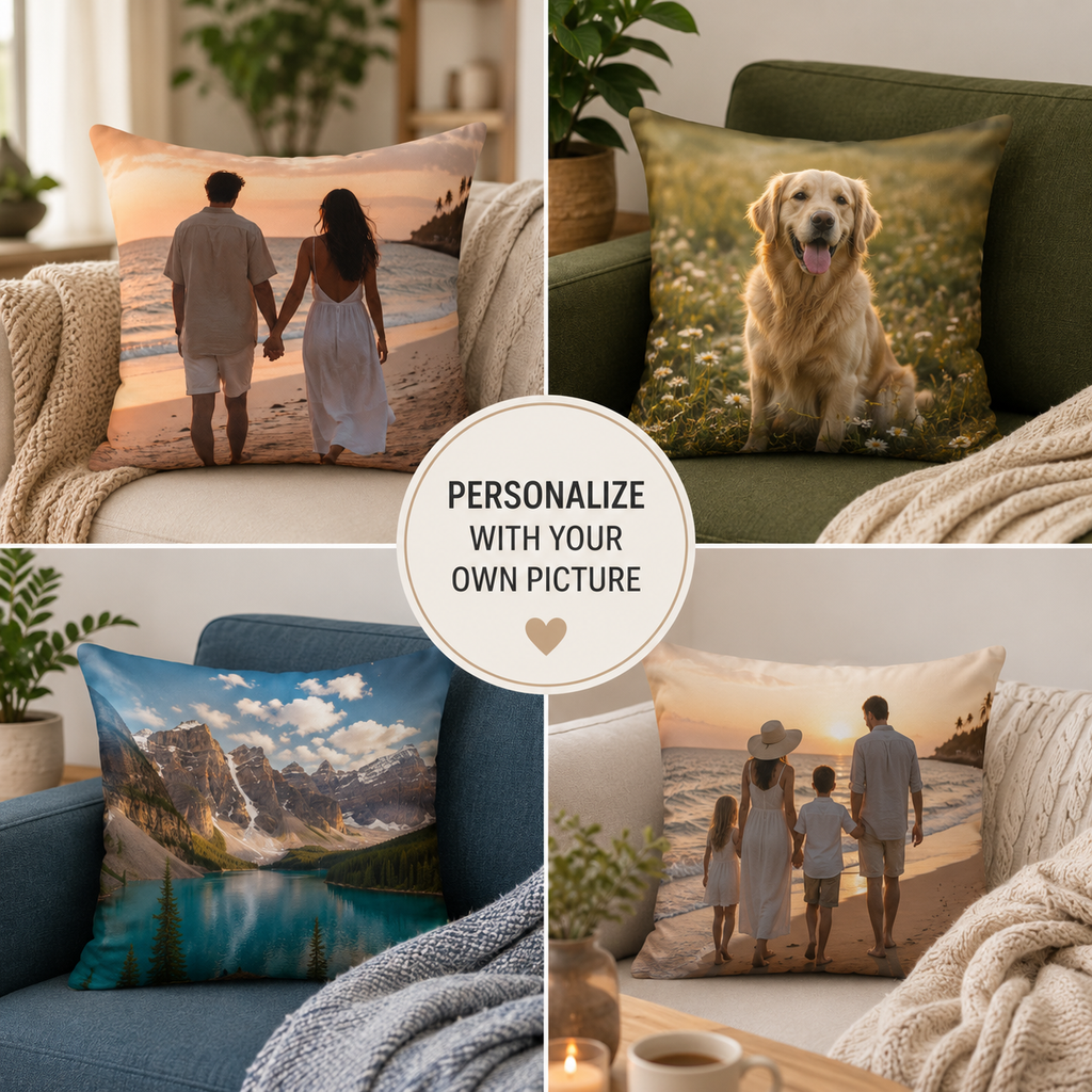 Personalized gifts infographic — custom photo pillow for kids and teens