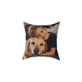 Kids and dog photo personalized pillow — custom picture gift for kids with labrador
