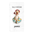 Silly Goose Personalized Beach Towel - Custom Name Gift for Him