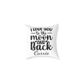 Personalized I Love You to the Moon and Back throw pillow with bold typography and custom name