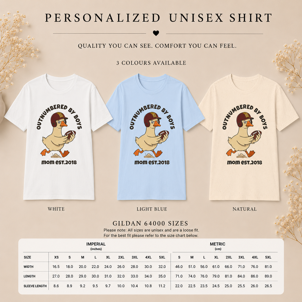Outnumbered by Boys shirt color options — white natural light blue