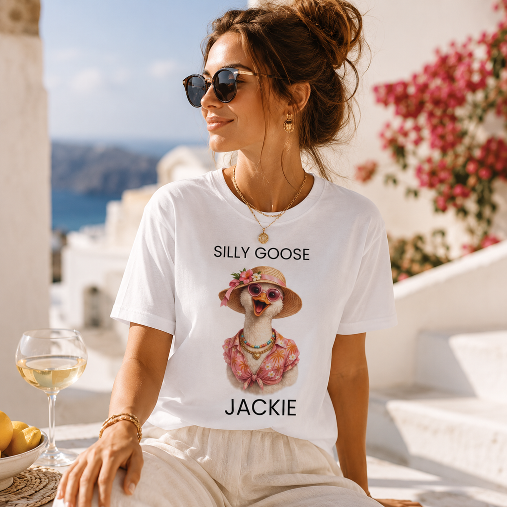 Silly Goose shirt all colors — white natural sport grey custom name gift for her