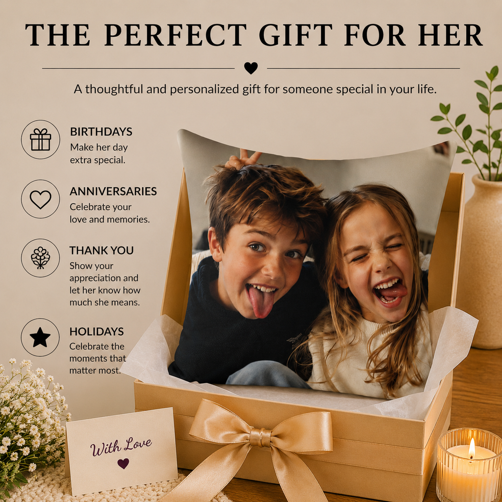 Perfect gift infographic — sister photo personalized pillow