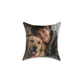 Teen and dog photo personalized pillow — custom picture gift for teens with labrador